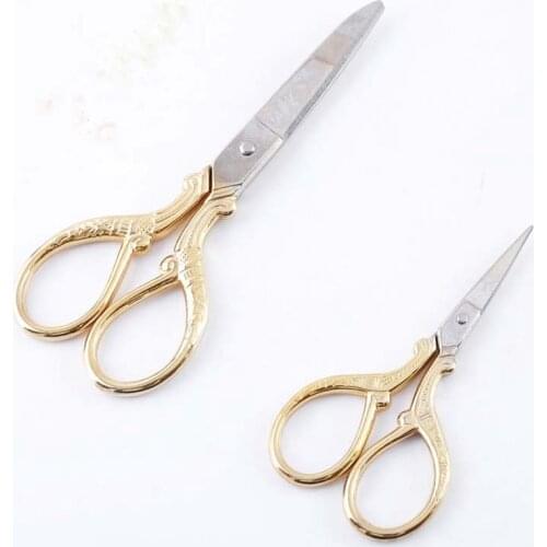 Gold Plated Stainless Steel Sewing Scissor Tailor Hot Scissors for Fabric Craft Household Tools13cm/9cm CP0374