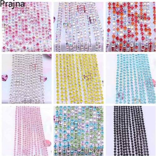 Prajna Crystal Rhinestone Chain SS6 Rhinestone Sewing Dress Application Sew On Rhinestone Trim Accessories DIY Handcrafts Gifts