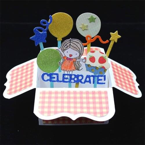 Celebrate Box Metal Cutting Dies Stencils for DIY Scrapbooking/photo album Decorative Embossing DIY Paper Cards