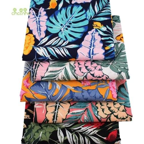 Chainho,Floral Series Printed Plain Cotton Fabric,DIY Quilting&Sewing Poplin Material For Baby&Children Dress,Shirt,Skirt,PCC094