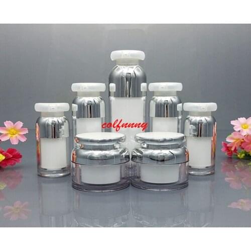 15ml 30ml 50ml 100ml Empty Acrylic Emulsion Essence Vacuum Pump Bottle 30g 50g Makeup Cream Jar Empty Cosmetic Container F060403