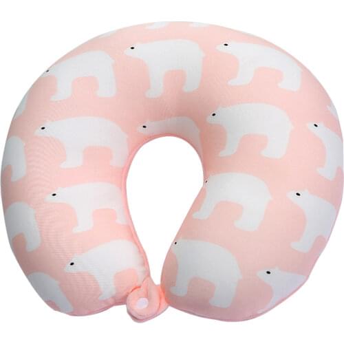 Lovely Polar Bear U Shaped Fashion Soft Healthy Neck Support Pillow Cushion for Home Decoration can Travel Airplane Driving