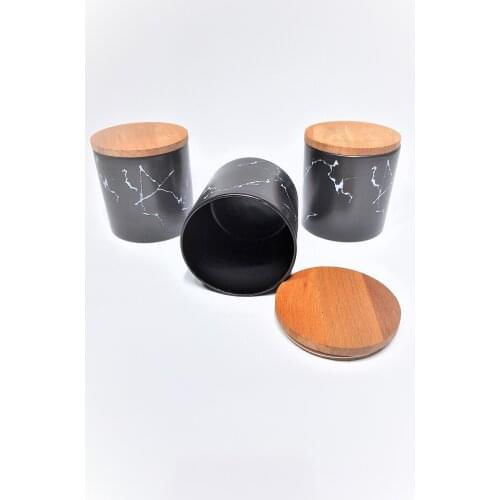 Spice Team 12 cm 3 Piece Marble Pattern Black