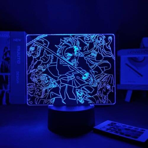 Demon Slayer Kimetsu No Yaiba Anime Led Night Light for Bedroom Decor Light Brithday Gift 3d Lamp Manga Demon Slayer Room Desk