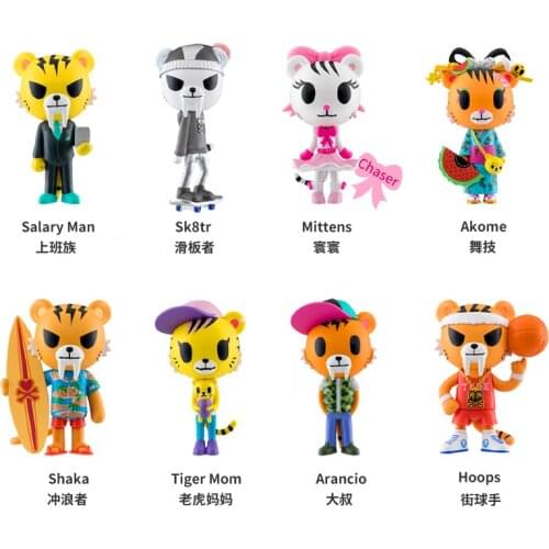 Tokidoki Genuine Tiger Nation Series Blind Box Salary Man Mittens Shaka Tiger Mom Limited Action Figure Ornament Birthday Gifts