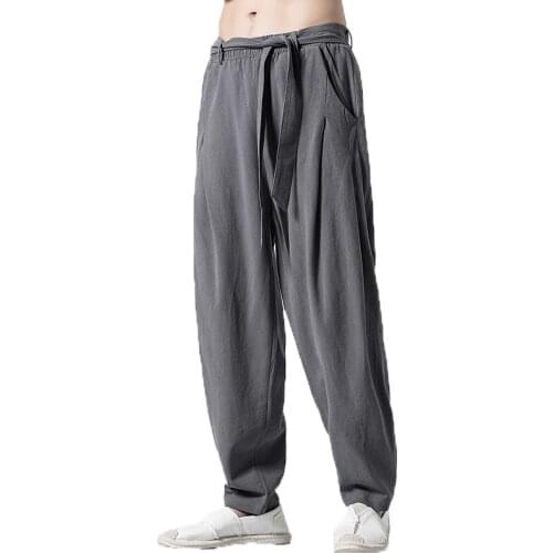 2020 Spring Summer Harem Pants Men Casual Sweatpants Elastic Waist Oversize Linen Pants Brand Mens Joggers Hip Hop Trousers 5xl