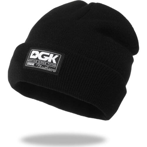 New DGK letter knitted beanie hat 100% cotton flexible soft fashion high quality beanies unisex hip hop ski cap warm hats