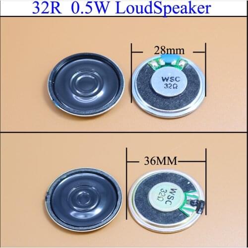 YuXi 32 Ohm 0.5W Small Trumpet 28mm 36mm Diameter Loudspeaker Loud Speaker 32R 0.5W