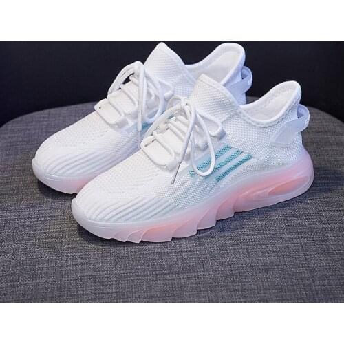 2021 Women Shoes Summer Lady Fashion Casual Sneakers Sports Trainers Tennis Breathable Solid Soft Jelly Thick Sole Platform