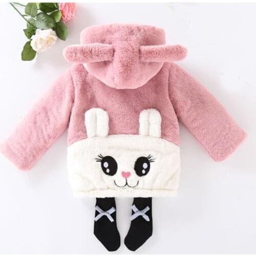 Girls Winter Imitation Fur Coat 2018 Girls Thick Fluff Warm Coat Children Baby Clothes Kid Thick Plus Velvet Coat Wholesale