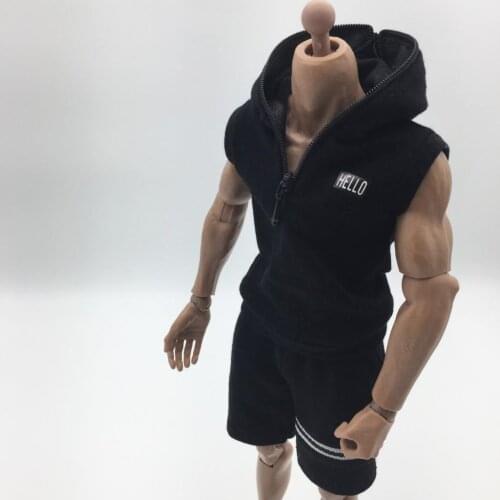 1/6 Male Figures Body Clothing Sleeveless Hoodie Sweatshirt for 12'' BBI DID