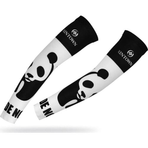1pair Free Shipping Panda New Bike Arm Warm Kit Cycling Arm Warmers Bicycle Riding Arm Sleeve Cover CC4026