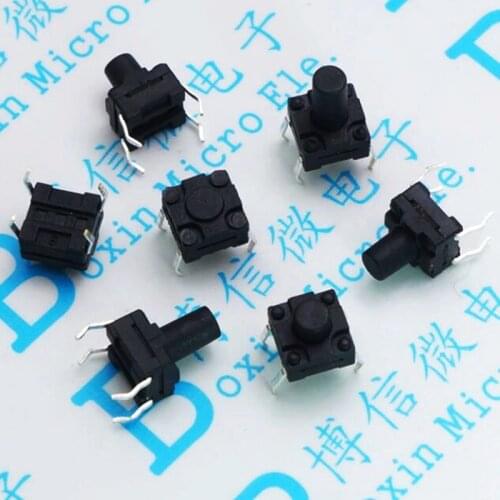 20PCS 4Pin 6*6 Micro Tact Push Button Switches 6*6*5mm DIP 6x6x4.3 Waterproof switch 4.3mm 5mm 6mm 7mm 8mm 9mm 10mm 6x6x5 mm Hot