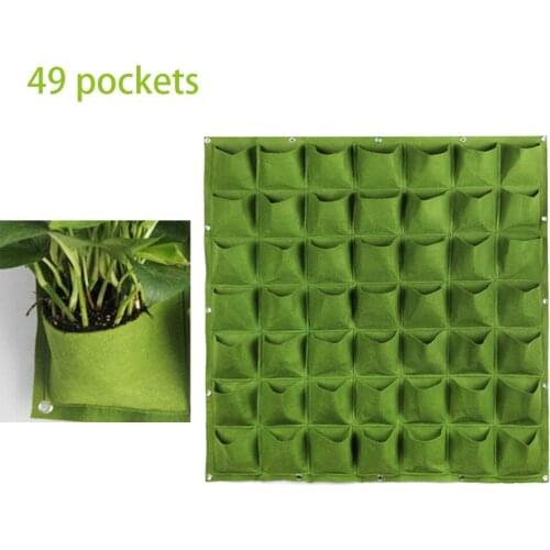 49 Pockets Hanging Pots Vertical Wall-mounted Planting Bags Flower Plant Bag Nursery Bags Garden Supplies Jardinage Yard