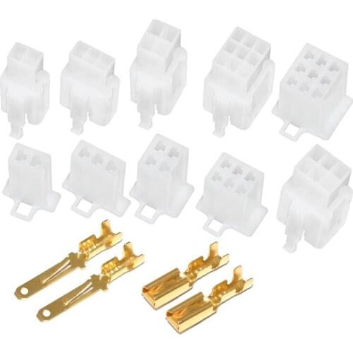 5set/lot 2.8mm 2/3/4/6/9pin Automotive 2.8 Electrical wire Connector Male Female cable terminal plug Kits Motorcycle ebike car