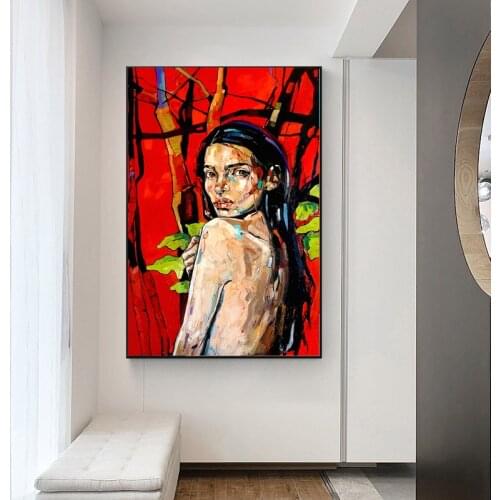 Abstract Sex Woman Picture Wall Poster Modern Sex Lady Canvas Print Painting Art Aisle Living Room Graffiti Girl Home Frameless