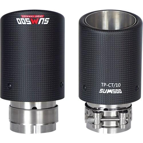 SUMSOO for automobile exhaust pipe modified tail throat curling style carbon fiber tail Ttips universal modified exhaust pipe