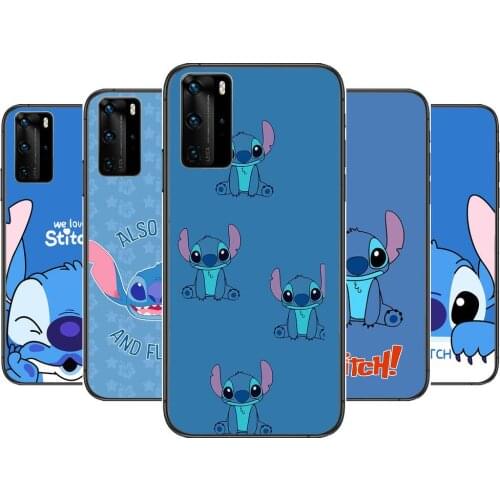 Kiss Stitch Phone Case For Huawei P40 p30 P20 10 9 8 Lite E Pro Plus Black Etui Coque Painting Hoesjes comic fas