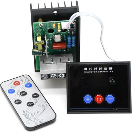 AC 220V 6KW 6000W SCR Digital Control Electronic Voltage Regulator Speed Control Dimmer Thermostat AC-AC Buck Power with Remote