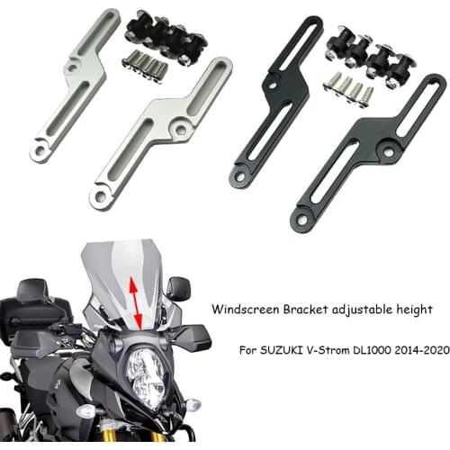 For SUZUKI V-STORM 1000 DL1000 2014-2019 2015 2016 2017 2018 Motorcycle Windscreen Adjusters CNC Aluminum Windshield Bracket