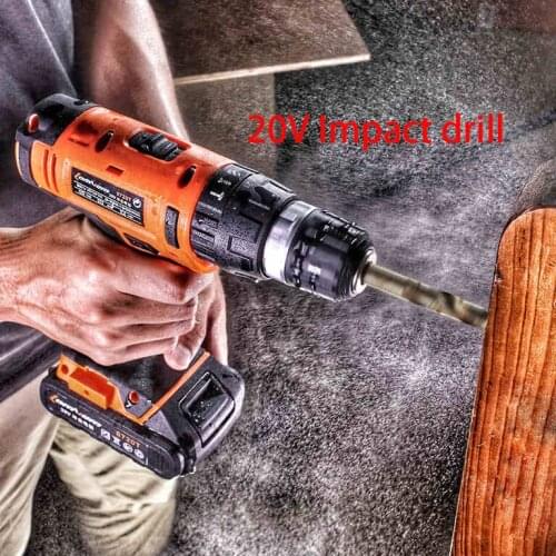 20V Two-Speed Lithium Battery Cordless precision Screwdriver Impact Drill Electric Hammer Drill Concrete wall Wood tool