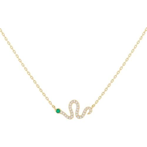 Guarantee 100% 925 sterling silver jewelry 5A cubic zirconia cz snake charm necklace for women