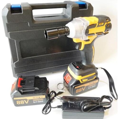 550 N.M Electric Wrench 88V 10000mAh 2 Batteries Brushless Cordless Drive Hand Drill Car Socket Electric Impact Wrench