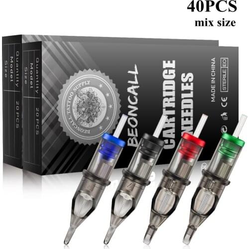 Cartridge Tattoo Needles Mix Size 40PCS 0.30mm RL Disposable Sterilized Tattoo Needle for Tattoo Cartridge Machine Grips