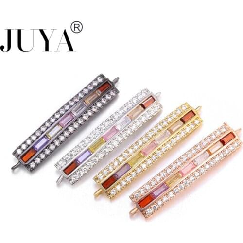 JUYA DIY CZ Rainbow Bracelet Stone for Woman Multicolored Necklace Pendants Fashion Jewelry Rainbow Long Chain Necklace