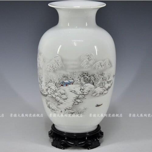 Jingdezhen ceramics vase flower arrangement device ornaments living room restaurant decorative home accessories, arts and crafts