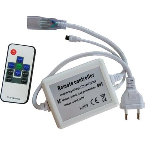 Keys IR RGB Led Controller AC110-220V 6A 600W 10 for 50m LED Strip 220V Common Anode AC PVC 10set/lot
