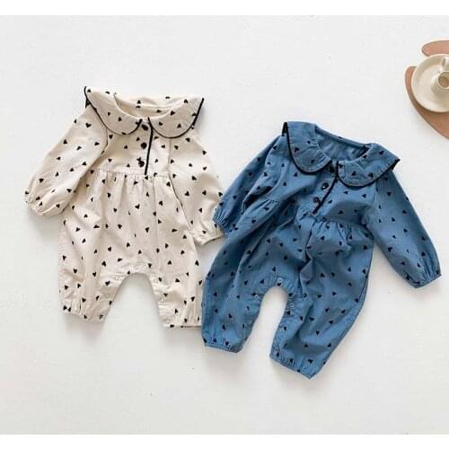 Spring Baby Clothes Korean Corduroy Long Sleeve Infant Girls Boys Jumpsuits Simple Style Baby Playsuit