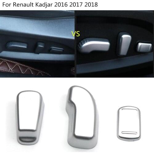Car Cover Detector ABS Chrome Seat Adjustment Knob Button Switch Trim Accessories 5pcs For Renault Kadjar 2016 2017 2018 2019