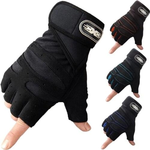 Women Men Workout Fitness Half Finger Gloves Non-Slip Gym Weight Lifting Exercise Bodybuilding Outdoor Cycling Mittens with Wris