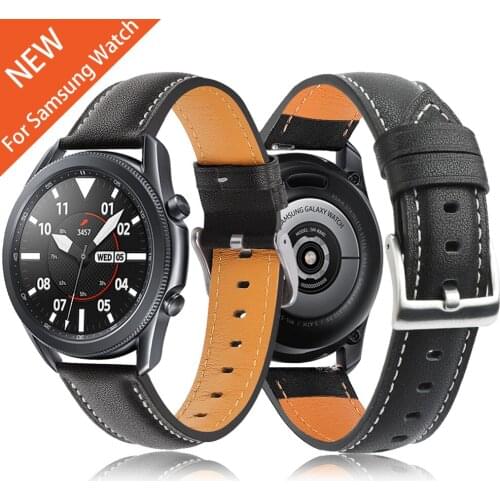 For Samsung Galaxy Watch 3 Official Genuine Leather Band 45mm 41mm Watch Strap Replacement for Galaxy Watch 45mm 41mm Watchbands