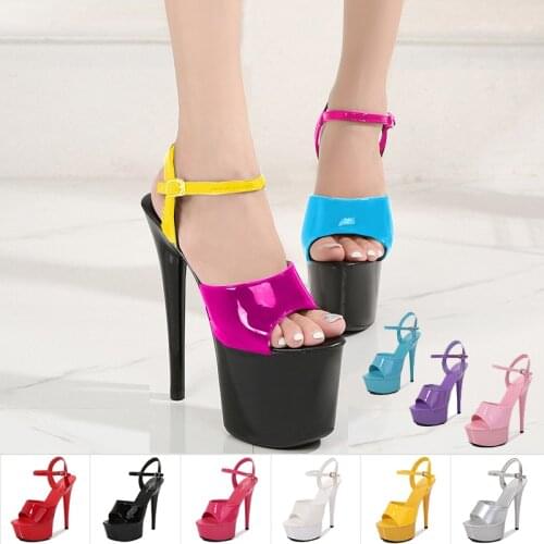 Sandals Women Shoes 2020 New Brand High Heel Open Toe Sexy Platform Mixed Colors Stilettos Gladiator Shoes Roman Sandals Femme