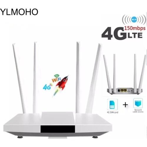 YLMOHO 4G LTE CPE/Router 300Mbps Gateway Unlock Wifi Router Hotspots 4G LTE FDD TDD RJ45 Ethernet Ports Sim Slot Antenna 32User