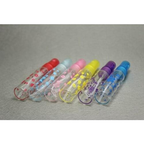10ML Beautiful Flower Printing Glass Tube Spray Empty Perfume Bottle 12pcs/lot