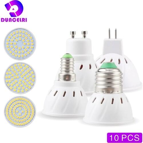 10PCS/LOT E27 E14 MR16 GU10 Lampada LED Bulb 220V-240V Bombillas LED Lamp Spotlight 48 60 80 LED 2835 SMD Lampara Spot Light
