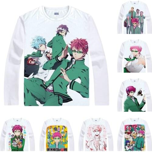 The Disastrous Life of Saiki K. T-Shirts Multi-style Long Sleeve Shirts JUMP Comics Saiki Kusuo no sai-nan Kusuo Saiki T-Shirts