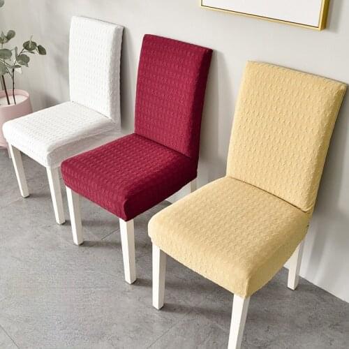 Thicken Kitchen Chair Cover Stretch Jacquard Living Room Chair Cover with Back Elastic Chair Slipcover Case Stretch for Wedding