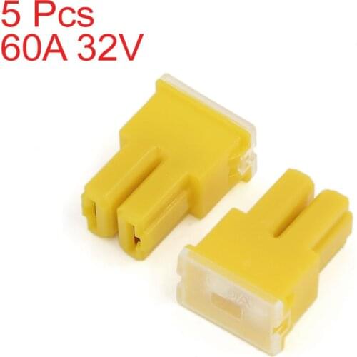 X Autohaux 60 Amp 32V Female Pal Car Auto Link Slow Blow Fuse Block Yellow 5Pcs