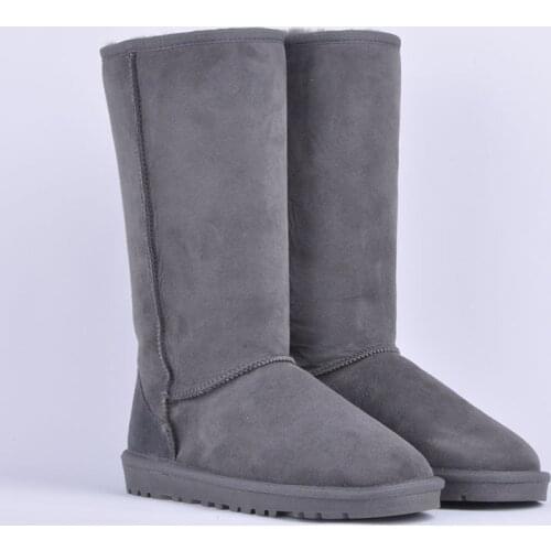 Top Quality Classic Botas Mujer 100% Genuine Sheepskin Leather Snow Boots Warm Wool Winter Boots Natural Fur Women Long Boots