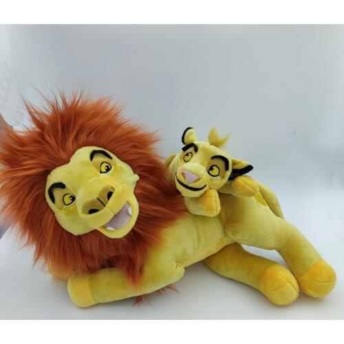 1set 45cm Original Cartoon The Lion King Simba Mufasa Simba Father And Son Plush Toy Soft Boy Doll For Kids Gift