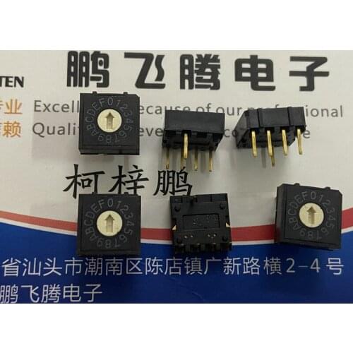 1PCS Taiwan Yuanda DIP RH4A-16R-V-B 0-F/16 bit rotary coding switch 4:1 pin position positive code gold-plated feet