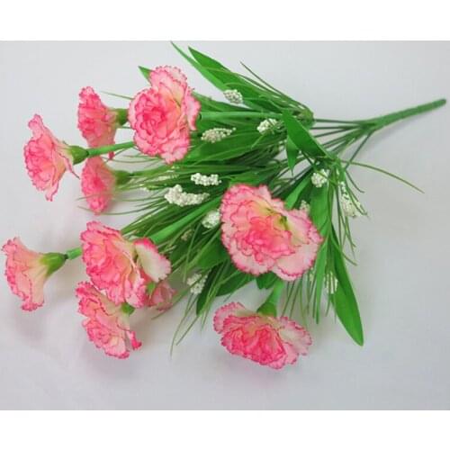 10 Heads 1 Bouquet Artificial Carnation Flowers For Mothers Day Present Handmade Silk Decorative Event Party Supplies Wreaths