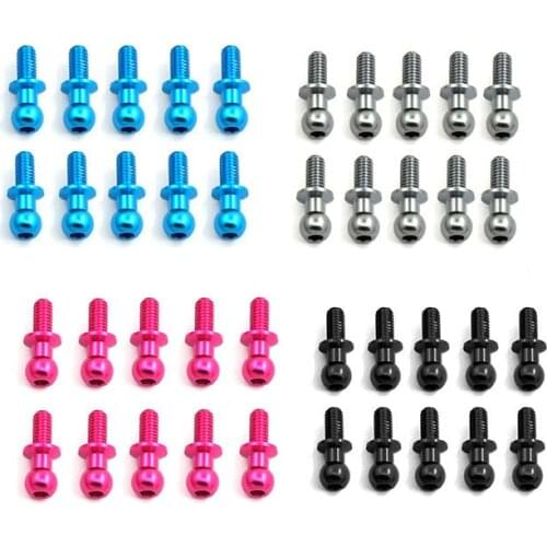 10PCS Shock-absorbing Ball Head M3 Teeth W25 for Sakura D5 Tamiya TT01/02 Flat Running Universal Tie Rod Head