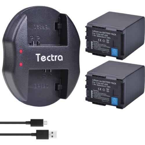 2Pc BP-828 2900mAh BP 828 BP 828 Batteries + Dual Charger for Canon VIXIA GX10, XF400, XF405 HFG20, HFG30, HFG40, HFM41, HFM400