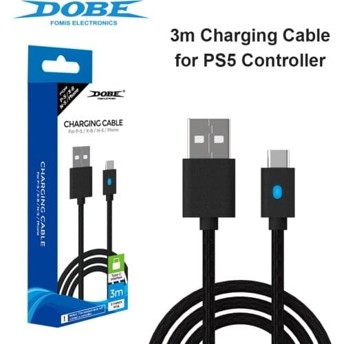 3m Wireless Controller Gamepad Charging Cable for PS5/Switch Pro USB Type-C Gaming Joystick Power Cord Support Wholesale Cable