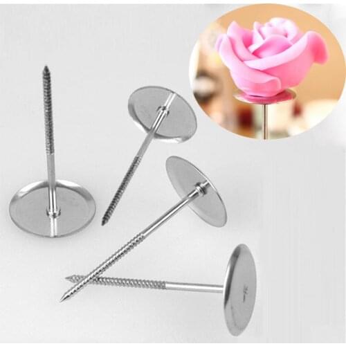 4 Pieces/lot) Stainless Steel Flower Nail For Icing Cupcake Cake Decorating Tools